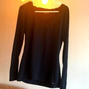 Black V neck long sleeved shirt